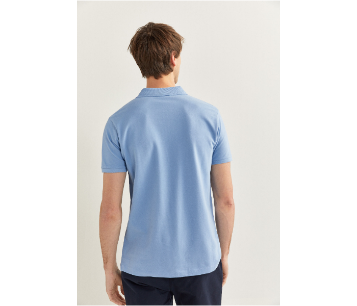 Springfield SS20 Basic Solid Slim Fit Polo T-Shirt XXX-Large For Men - Light Blue - Zoom Image 3