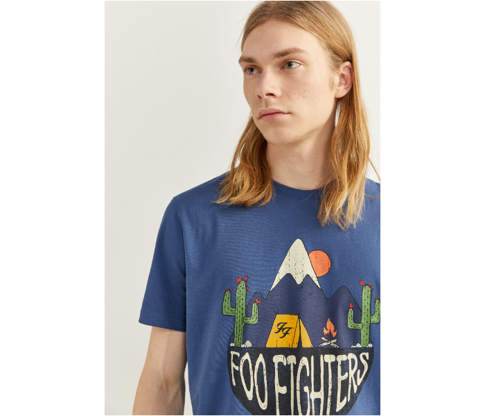 Springfield SS20 Regular fit Foo Fighters Print T-Shirt Large For Men - Blue - Zoom Image 2