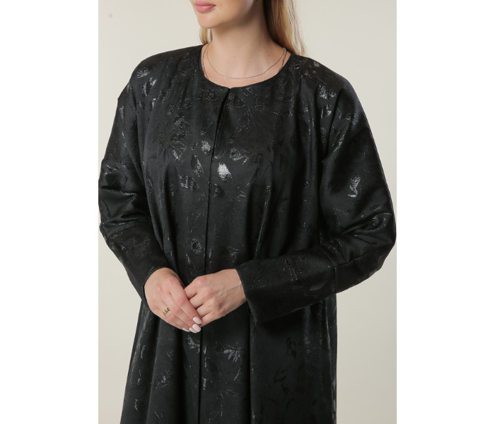 Moistreet Small Black Jaquard Abaya - Zoom Image 4