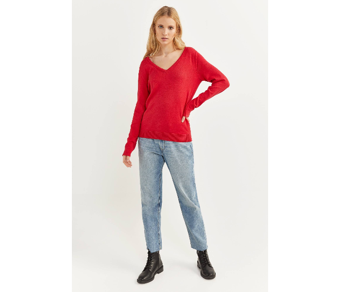 Springfield S20 Long Sleeve Knitwear Small For Women - Red - Zoom Image 1