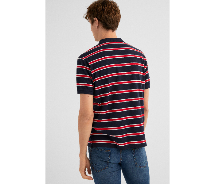 Springfield SS19 Basic Slim Fit Polo T-Shirt Large For Men - Navy and Red - Zoom Image 4