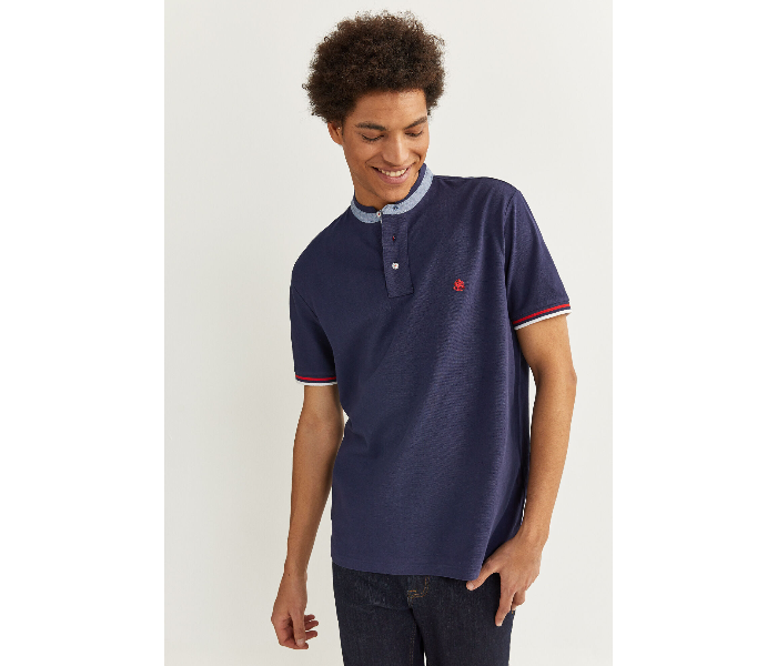 Springfield SS20 Basic Solid Slim Fit Polo T-Shirt XXX-Large For Men - Navy - Zoom Image 1