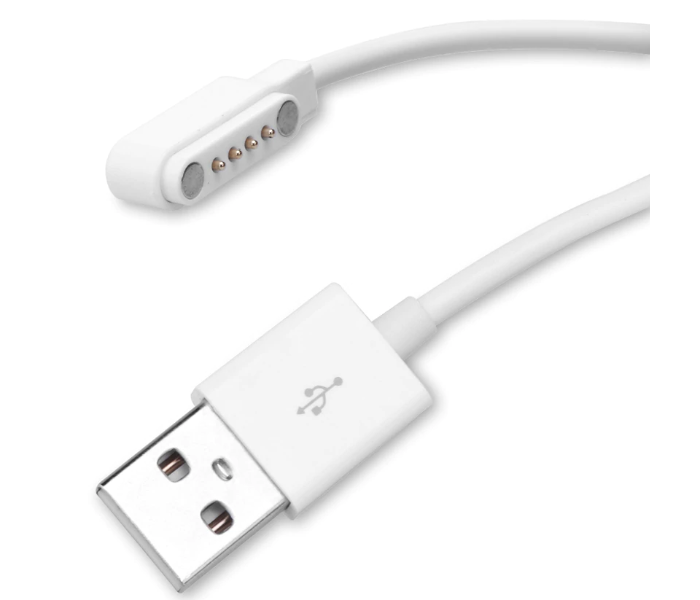 Pin Pogo Charger Cable Magnetic Cable for Smart Watch -White - Zoom Image 1