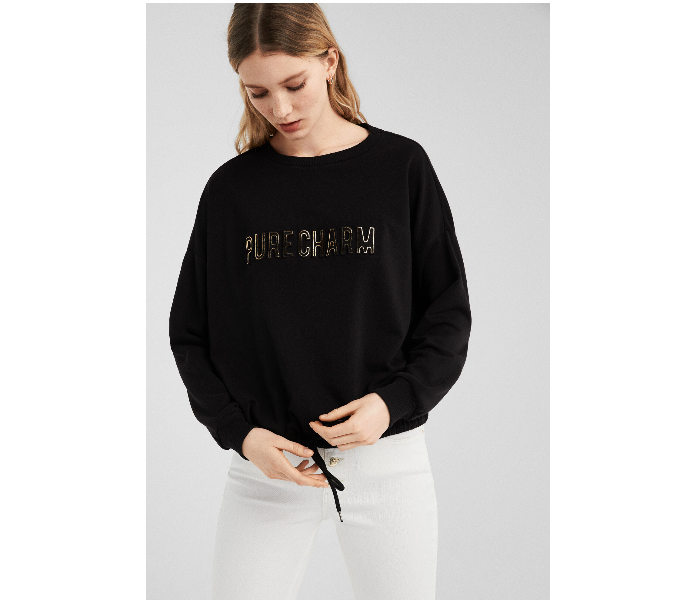 Springfield AW19 Sweat Shirt Large For Women - Black - Zoom Image 1