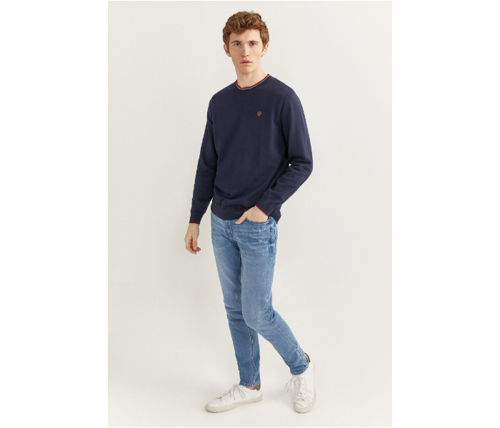 Springfield SS20 Long Sleeve Knitwear Fantasy Cotton Large For Men - Navy - Zoom Image 3