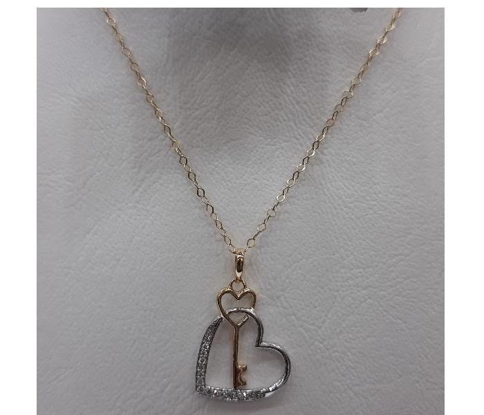 ADC Key of Heart Diamond Pendant With Chain  - Zoom Image