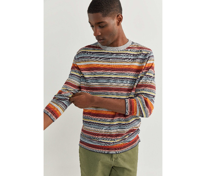 Springfield SS20 Long Sleeve Knitwear Fantasy Cotton Large For Men - Stripes - Zoom Image 4