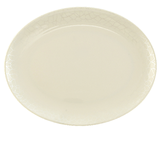 Royalford RF4496 14-inch Melamine Ware Oval Plate - White Pearl - Zoom Image 3