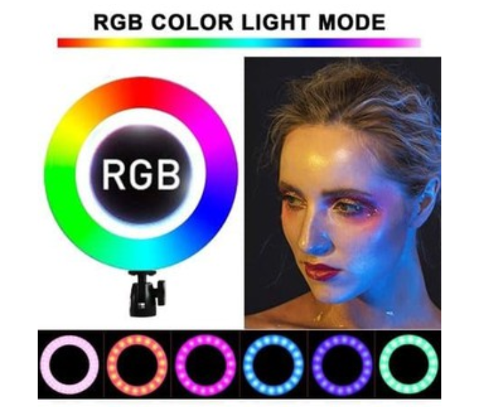 TikTok Ring Light RGB 33cm And Tripod Besi Led Rainbow Video LED - Zoom Image 2