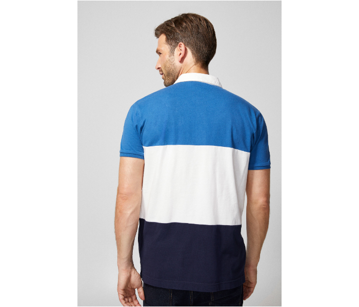 Springfield AW18 Polo Fancy T-Shirt Large For Men - Blue And White - Zoom Image 4