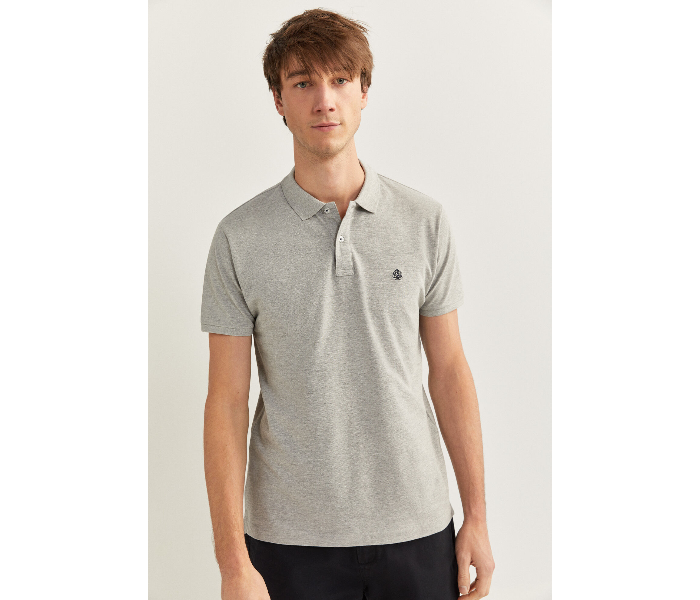 Springfield SS20 Basic Solid Slim Fit Polo T-Shirt Medium For Men – Light Grey - Zoom Image 2