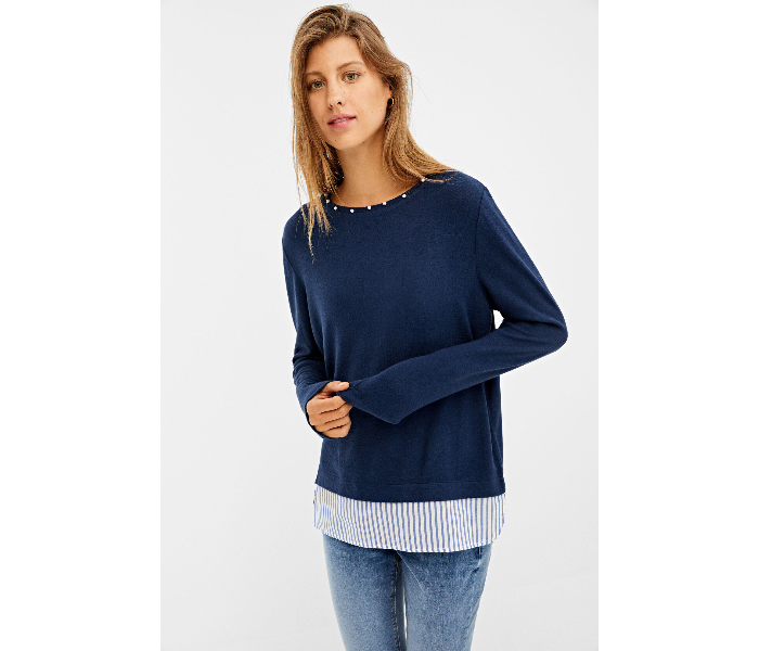 Springfield Long Sleeve Fancy T-Shirts Small For Women - Blue - Zoom Image 1