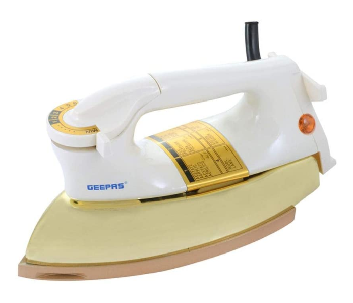 Geepas GDI2750 Dry Iron With Golden Cover - White - Zoom Image 1