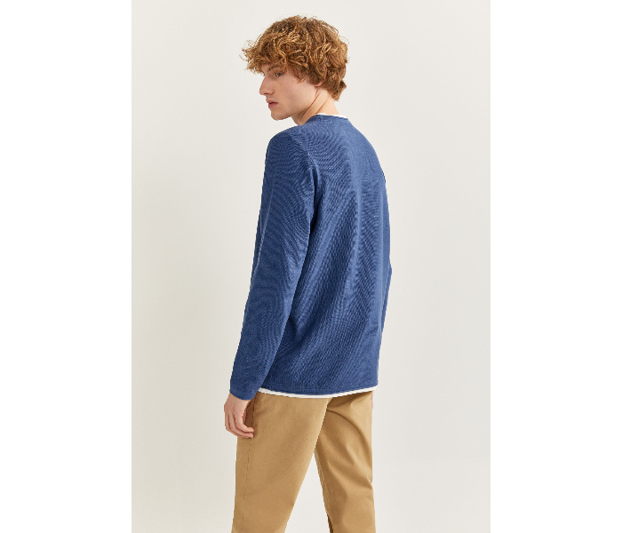 Springfield SS20 Long Sleeve Knitwear Fantasy Cotton Small For Men - Blue - Zoom Image 4