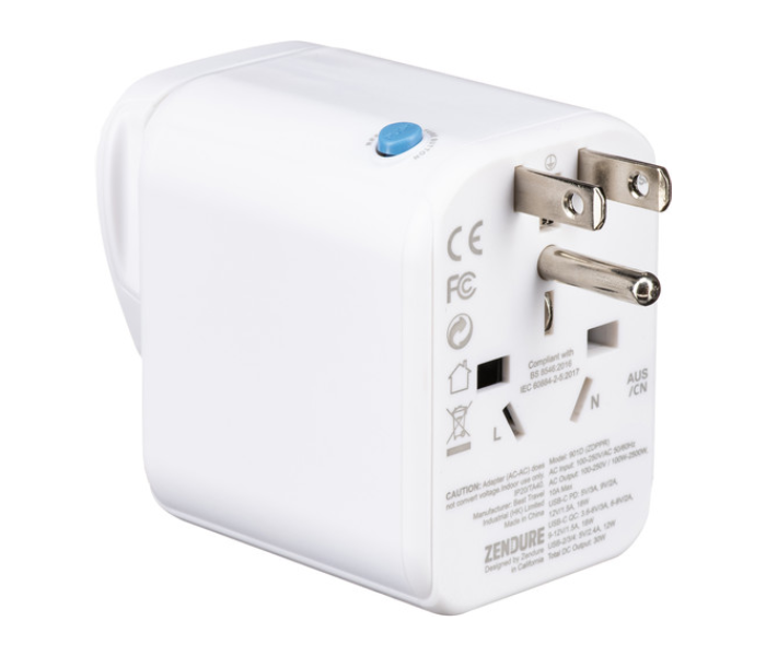 Zendure Passport Pro World Travel Adapter and Power Delivery - White - Zoom Image 3