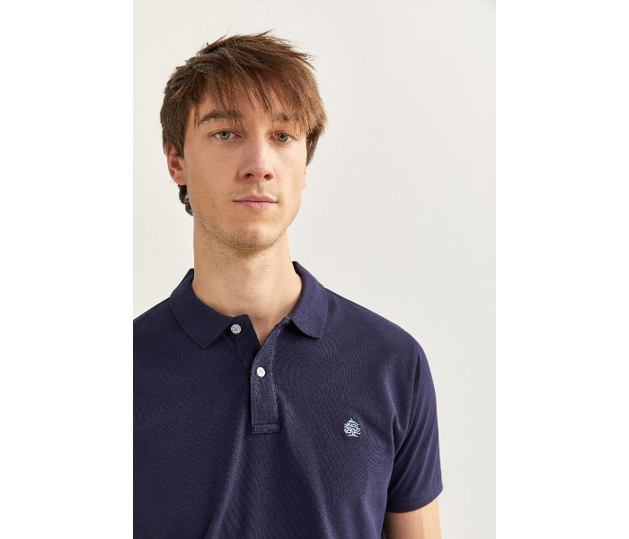 Springfield SS20 Basic Solid Slim Fit Polo T-Shirt Small For Men - Navy Blue - Zoom Image 1