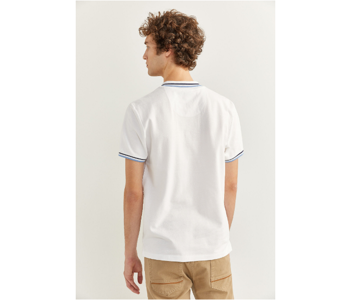 Springfield SS20 Basic Slim Fit Polo T-Shirt With Tipping XX-Large For Men - White - Zoom Image 3