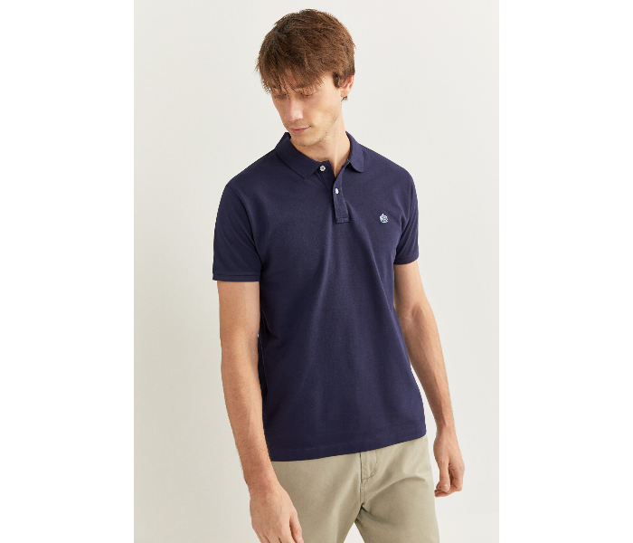 Springfield SS20 Basic Solid Slim Fit Polo T-Shirt X-Large For Men - Navy Blue - Zoom Image 2