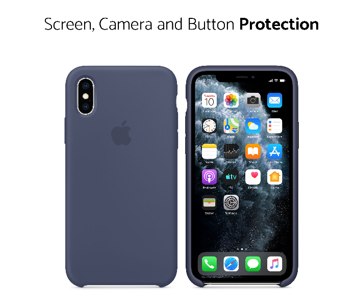 IQ Silicone Case Protector for Apple iPhone X and XS - Midnight Blue - Zoom Image 2