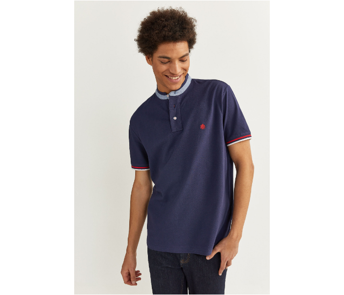 Springfield SS20 Basic Solid Slim Fit Polo T-Shirt XX-Large For Men - Navy - Zoom Image 1