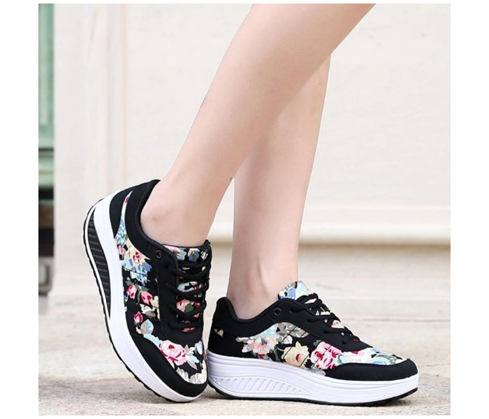 New Women Fashion Sneakers Femme Comfortable Shoes EU-39 -Black - Zoom Image 3