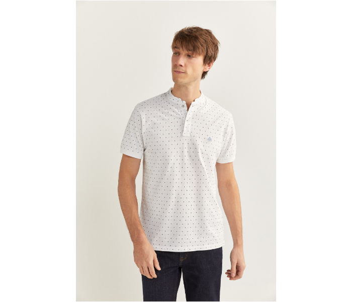 Springfield SS20 Basic Dotted Slim Fit Polo T-Shirt XXX-Large For Mens - White - Zoom Image 2