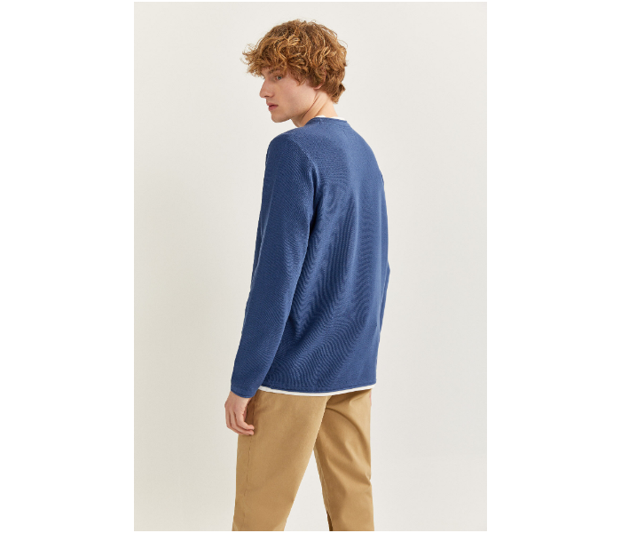 Springfield SS20 Long Sleeve Knitwear Fantasy Cotton Medium For Men - Blue - Zoom Image 4