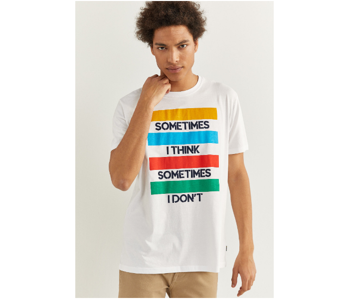 Springfield SS20 SPF Printed Quote Short Sleeve T-shirt XL - White - Zoom Image 3