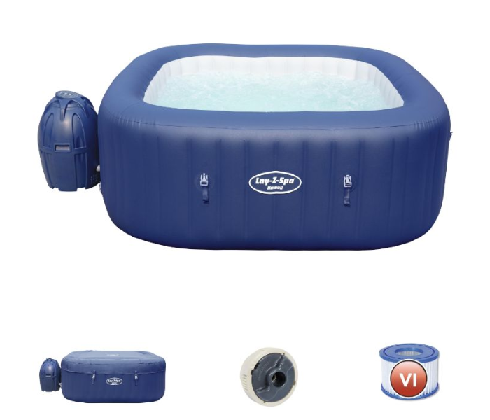 Bestway 1.80M X 1.80M X 71CM Lay-Z-Spa Palm Hawaii Airjet - Blue - Zoom Image 2