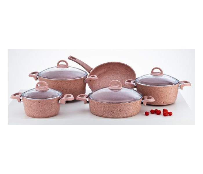 Avci HM G-9PC-PN Granitec 9 Piece Cookware Set - Pink - Zoom Image