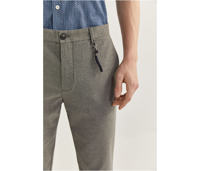 Springfield SS20 Solid Sport Trousers Chinos EU 38 For Men - Dark Silver - Zoom Image 3