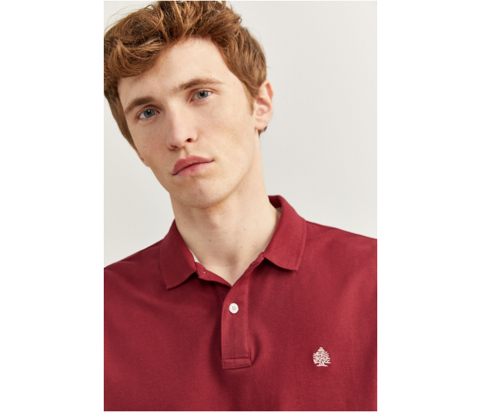 Springfield SS20 Basic Solid Slim Fit Polo T-Shirt Large For Men - Maroon - Zoom Image 2