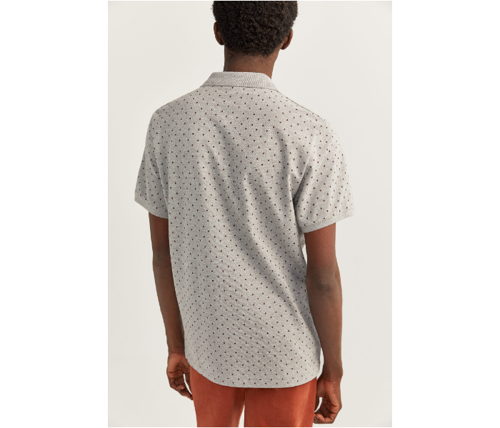 Springfield SS20 Basic Dotted Slim Fit Polo T-Shirt Medium For Men - Grey - Zoom Image 4