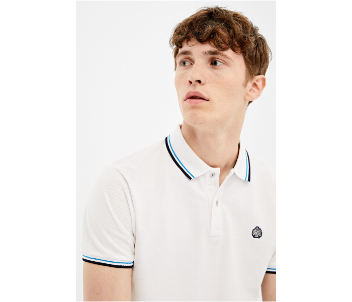 Springfield AW19 Basic Slim Fit Polo T-Shirt XX-Large For Men - White - Zoom Image 3