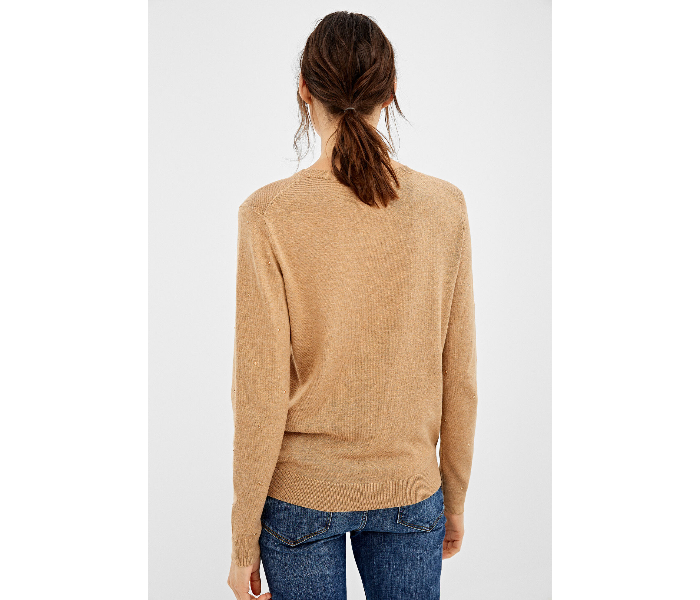 Springfield AW19 Long Sleeve Knitwear Small For Women – Light Brown - Zoom Image 4