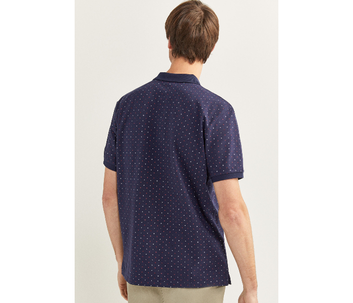 Springfield SS20 Basic Dotted Slim Fit Polo T-Shirt Small For Men – Blue - Zoom Image 3