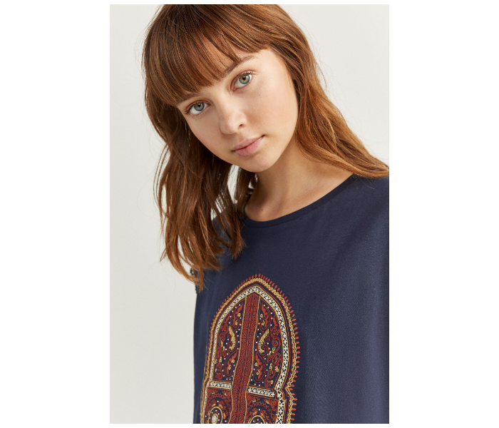 Springfield SS20 Short Sleeve T-Shirt With Design X-Large For Women - Light Navy - Zoom Image 3