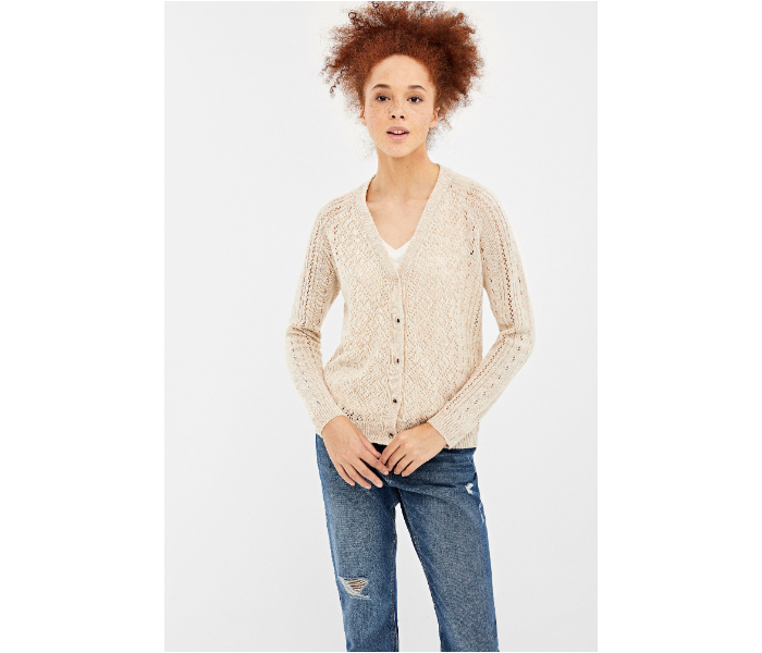 Springfield AW19 Cardigan Tricot Small For Women - Beige - Zoom Image 1