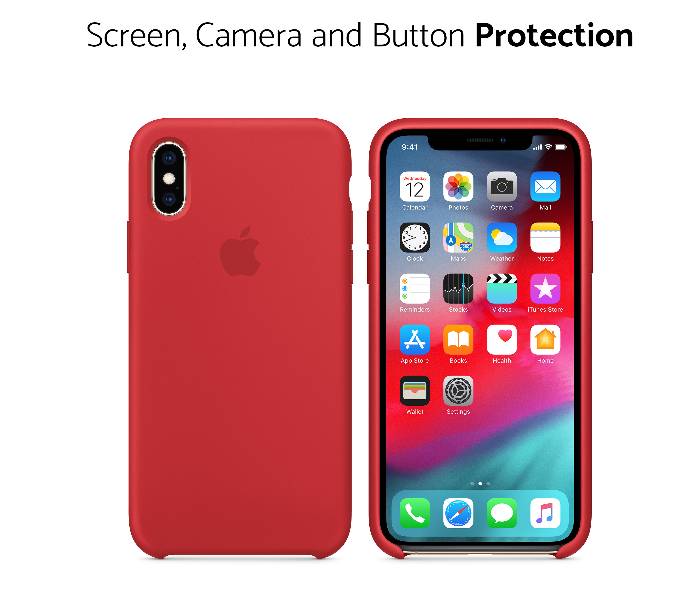 IQ Silicone Case Protector for Apple iPhone X and XS - Cardinal Red - Zoom Image 2