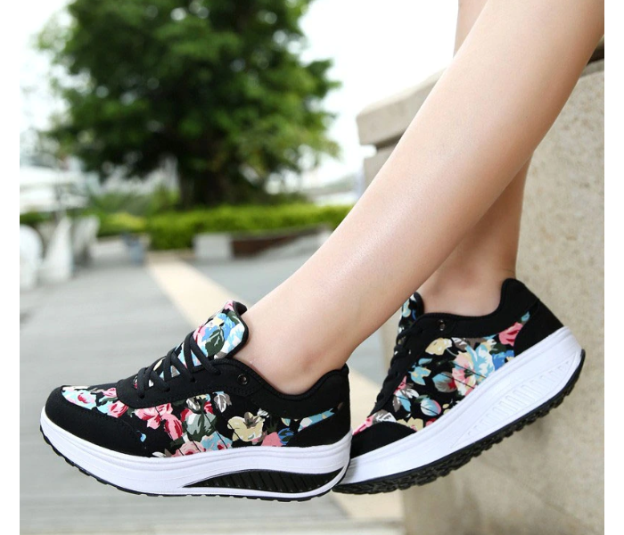 New Women Fashion Sneakers Femme Comfortable Shoes EU-37 -Black - Zoom Image 4