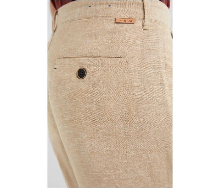 Springfield SS19 Solid Sport Trouser Chinos EU 48 For Men - Beige - Zoom Image 4