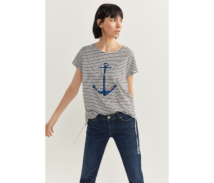 Springfield SS20 Short Sleeve T-Shirt With Design X-Small For Women - Stripe - Zoom Image 1