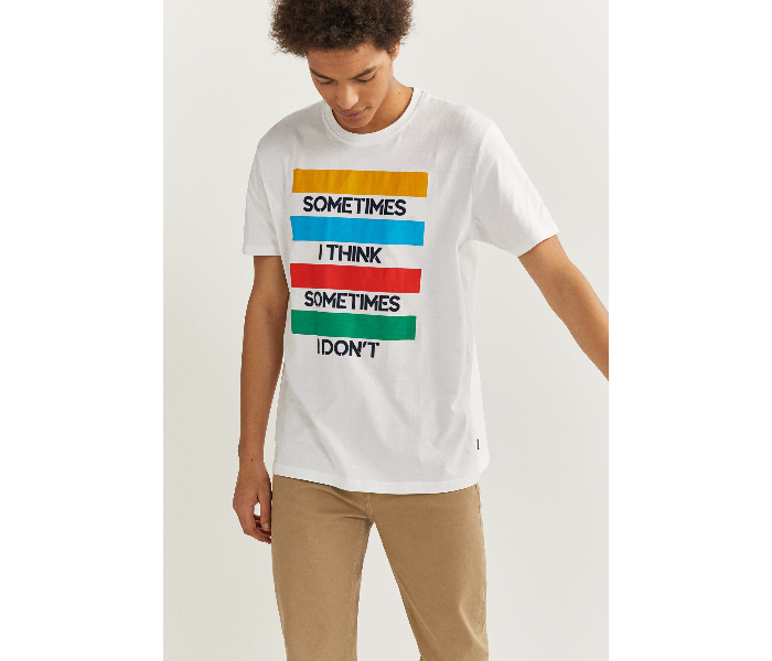 Springfield SS20 SPF Printed Quote Short Sleeve T-shirt Large - White - Zoom Image 1