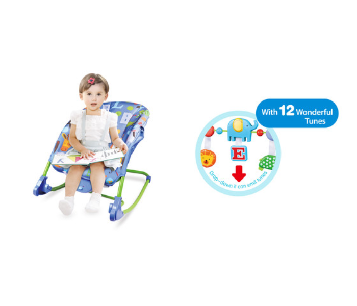 Baby Love 33-1517634 Baby Love Rocking Chair With Music - Blue and Green - Zoom Image 2