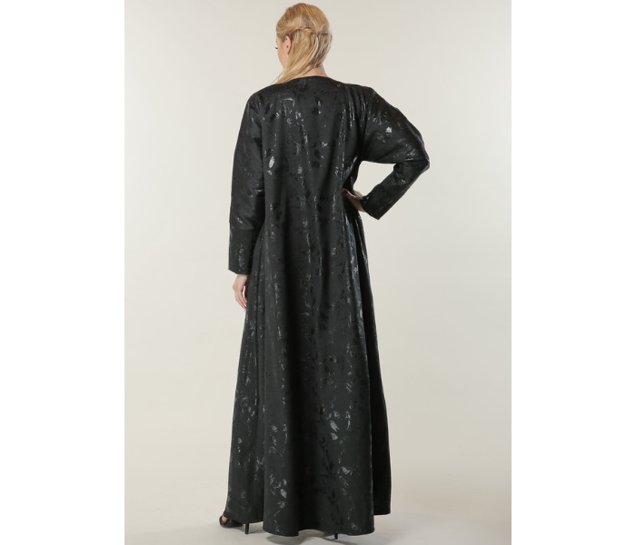 Moistreet Extra Small Black Jaquard Abaya - Zoom Image 3