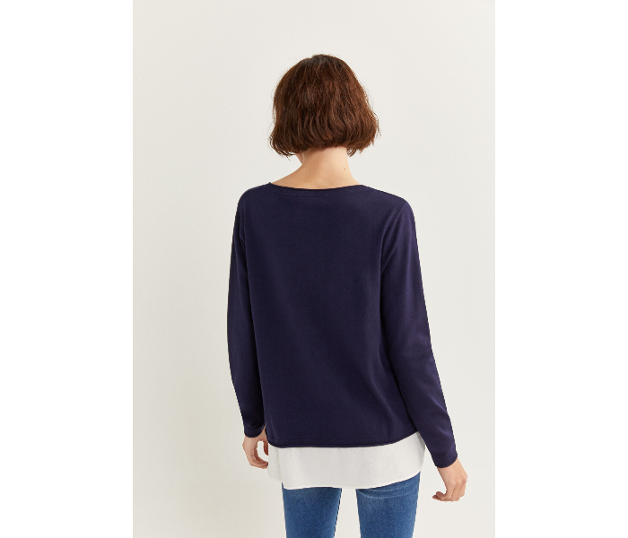 Springfield S20 Long Sleeve Knitwear Large For Women – Dark Blue - Zoom Image 4