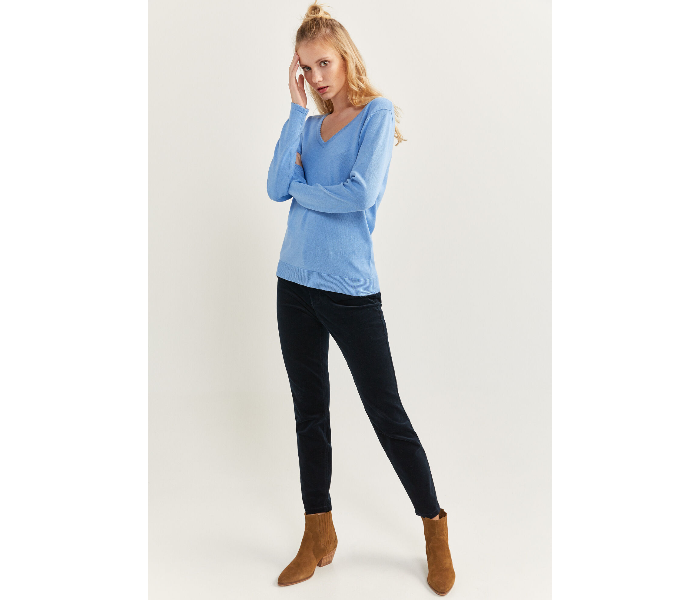 Springfield S20 Long Sleeve Knitwear Small For Women - Light Blue - Zoom Image 3