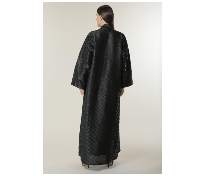 Moistreet Medium Black Jaquard Coat Style Abaya - Zoom Image 3