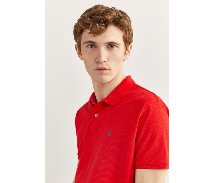 Springfield SS20 Basic Solid Slim Fit Polo T-Shirt Large For Men - Red - Zoom Image 2