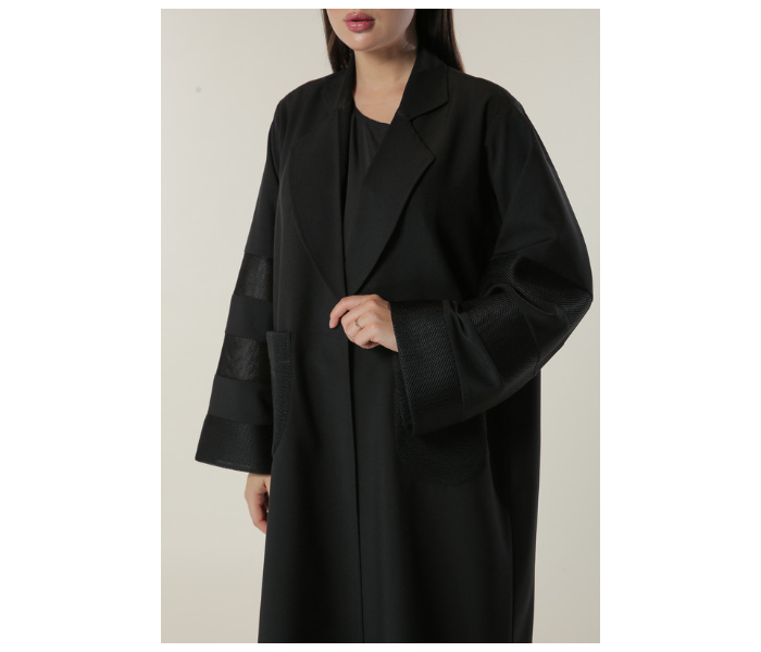 Moistreet Large Black Casual Coat Style Abaya - Zoom Image 4